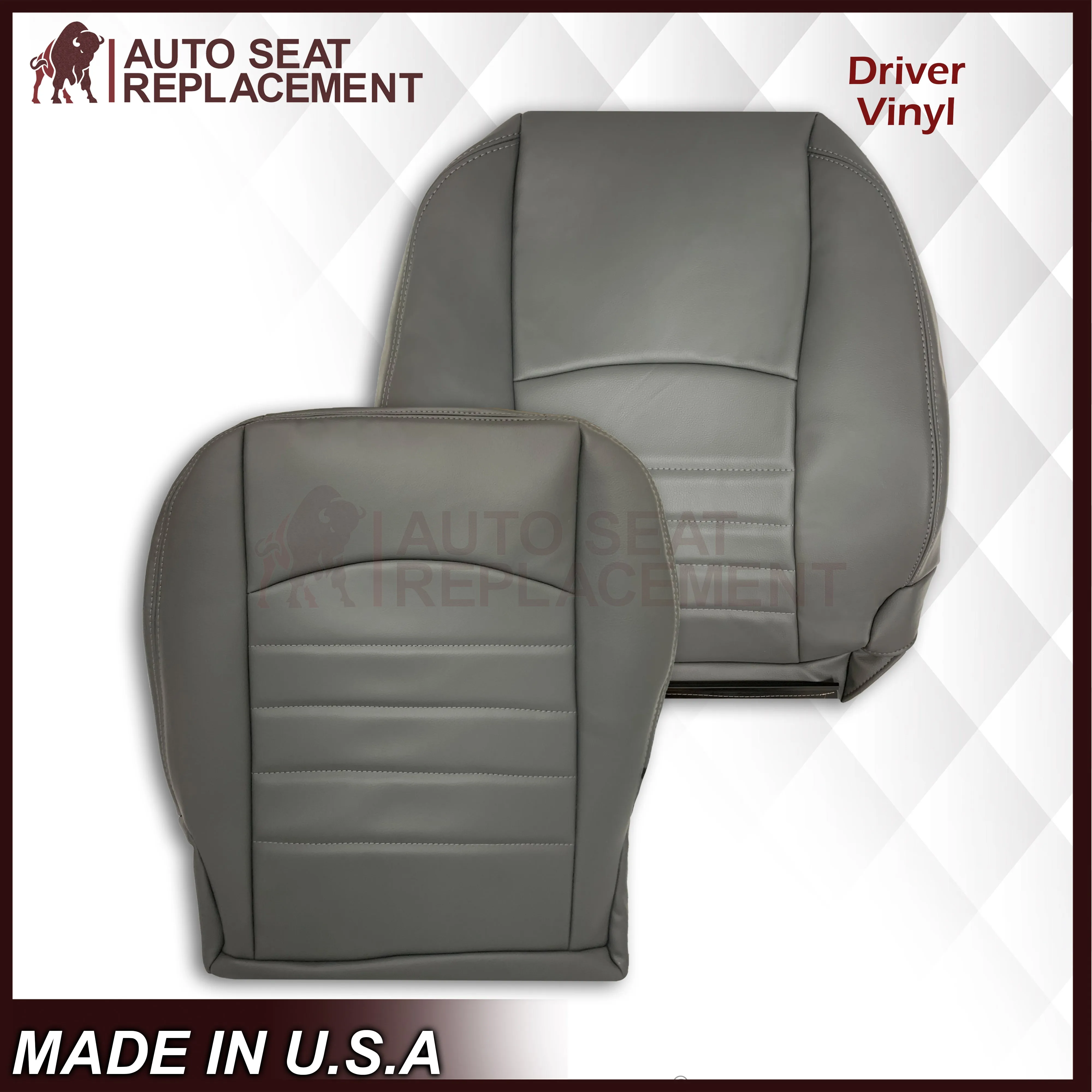 2013 - 2018 Dodge Ram Work Truck Replacement Vinyl Seat Covers Diesel Gray: Choose your side