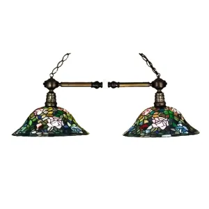 36.5"L Tiffany Rosebush 2 Lt Island Pendant