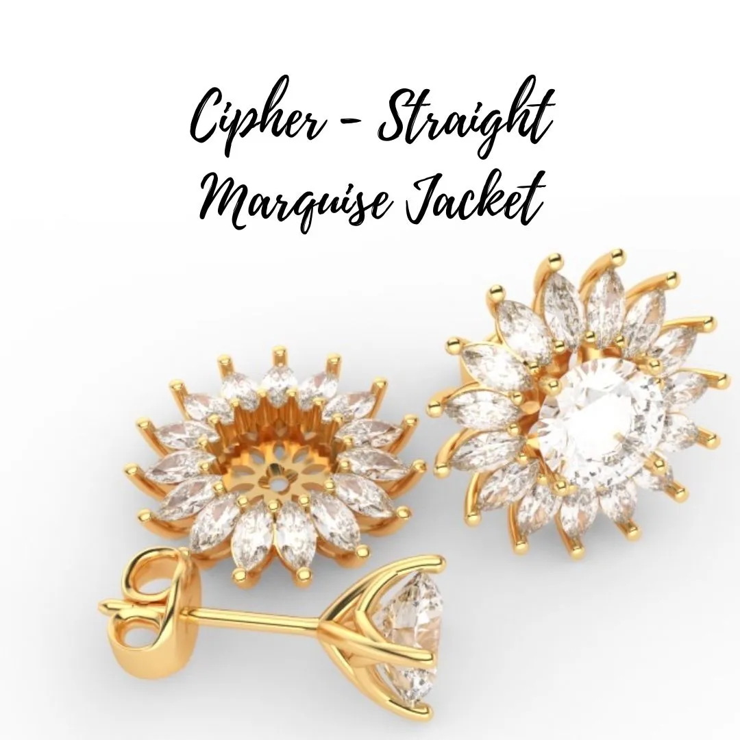 Alchemy 9ct Gold 6.5mm Moissanite Stud & Jacket