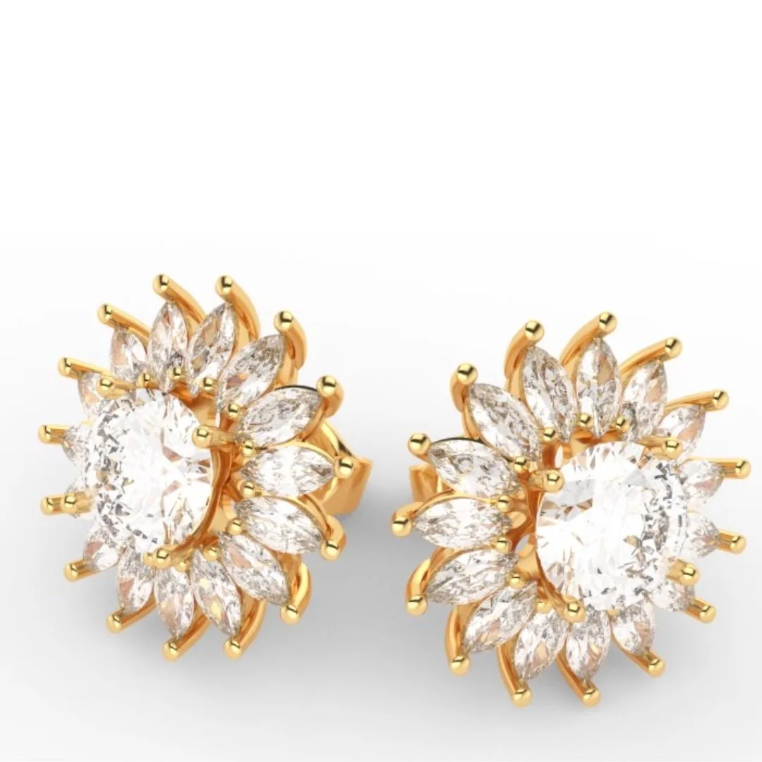 Alchemy 9ct Gold 6.5mm Moissanite Stud & Jacket