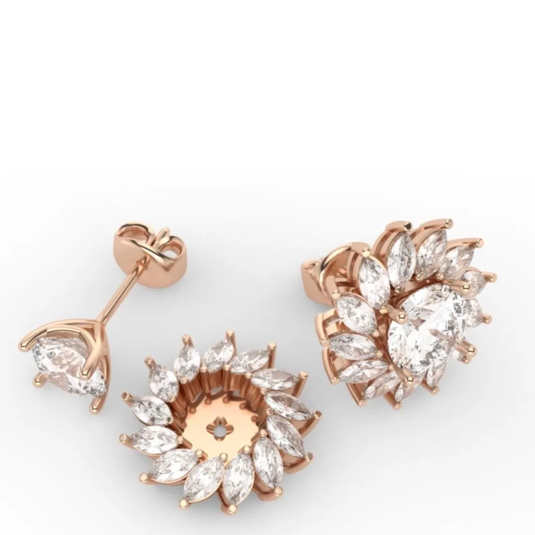 Alchemy 9ct Gold 6.5mm Moissanite Stud & Jacket