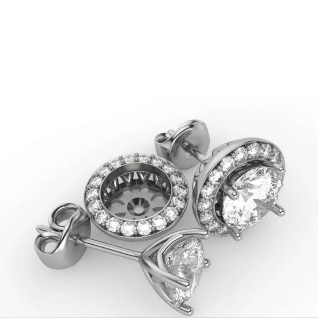 Alchemy 9ct Gold 6.5mm Moissanite Stud & Jacket