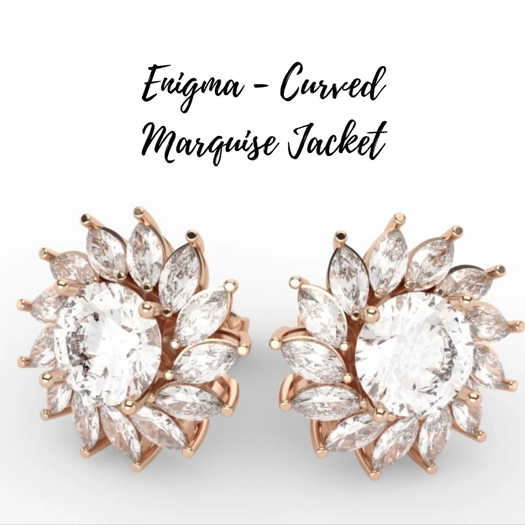 Alchemy 9ct Gold 6.5mm Moissanite Stud & Jacket