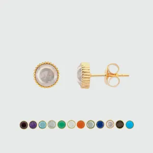Barcelona Gold Vermeil Birthstone Stud Earrings