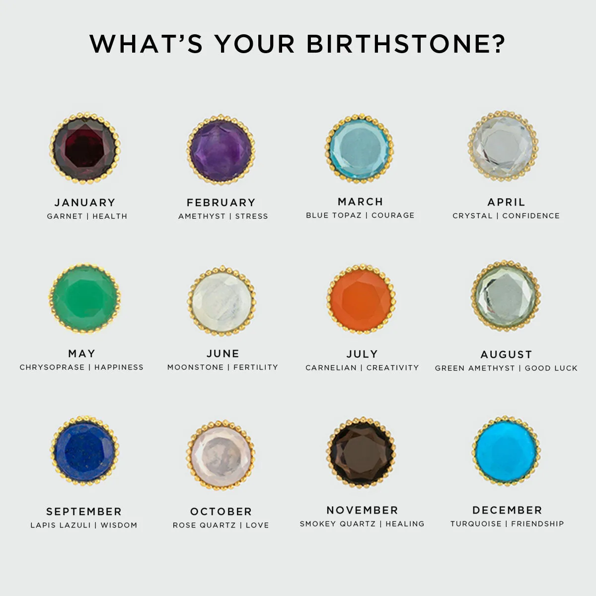 Barcelona Gold Vermeil Birthstone Stud Earrings