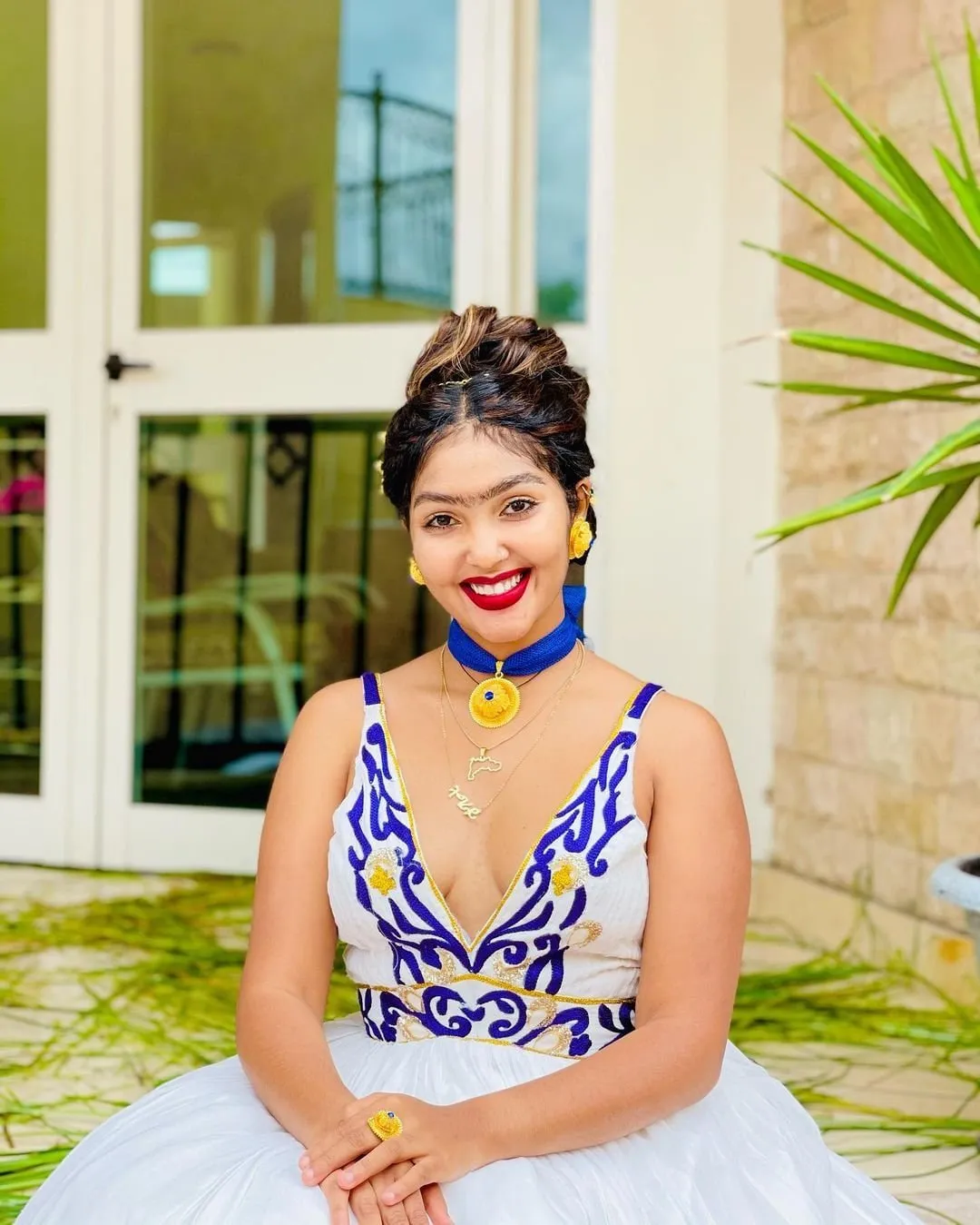 Beautiful Habesha Kemis with Blue Tilf Design and Soft Menen Fabric, Habesha dress, Eritrean dress, ሀበሻ