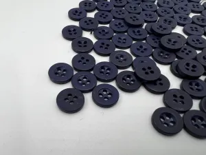 BOUTON POLYESTER 11MM BLEU MARINE
