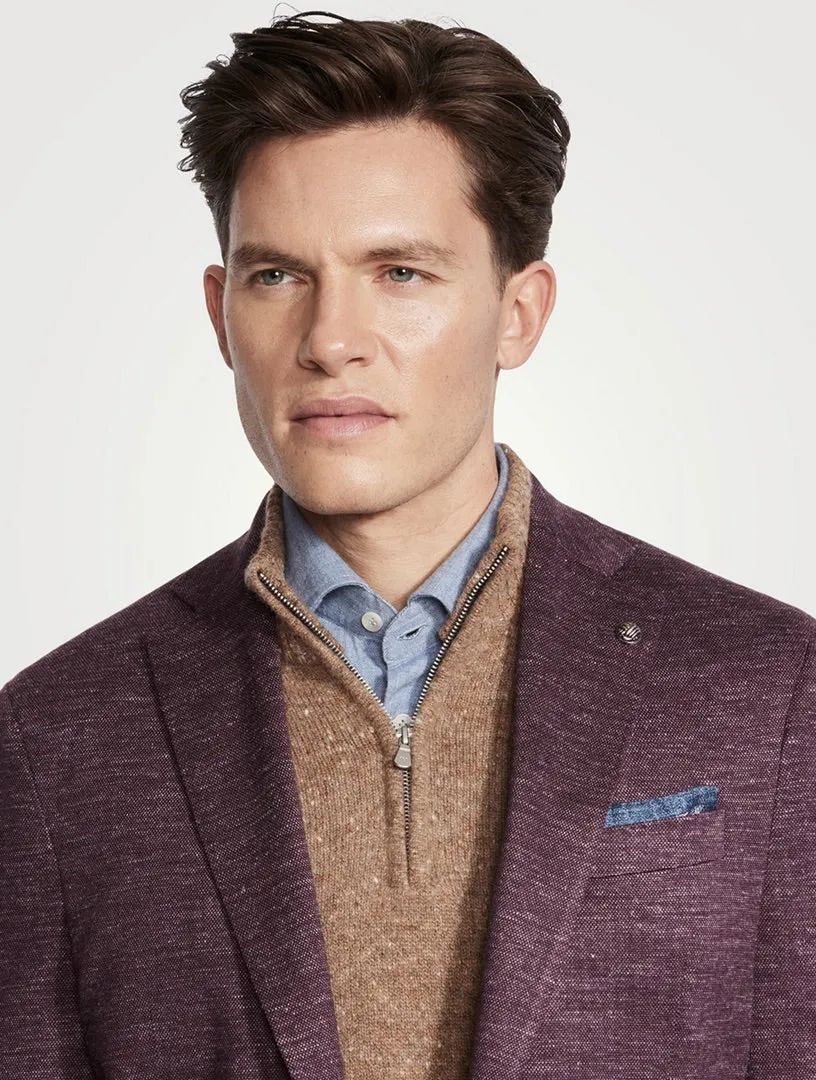 Cranberry Comfortwear Knit Hartford Contemporary Fit Unconstructed Sport Coat - Jack Victor