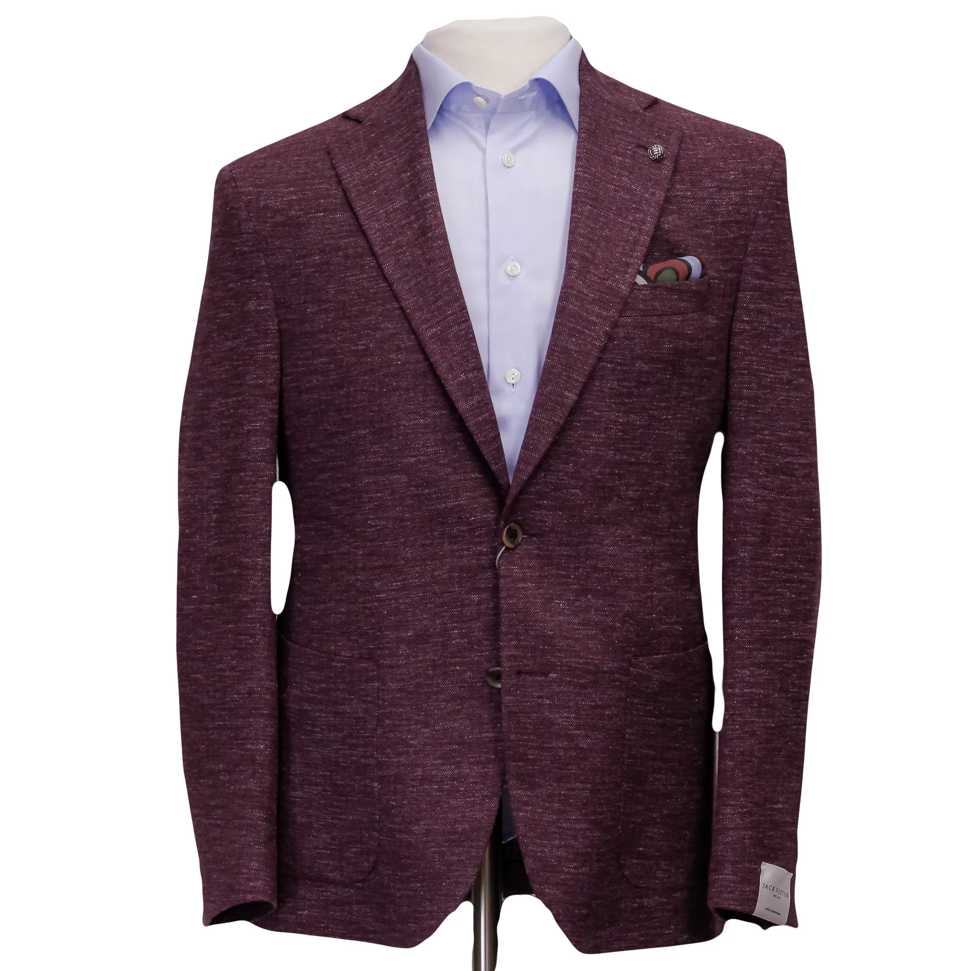 Cranberry Comfortwear Knit Hartford Contemporary Fit Unconstructed Sport Coat - Jack Victor