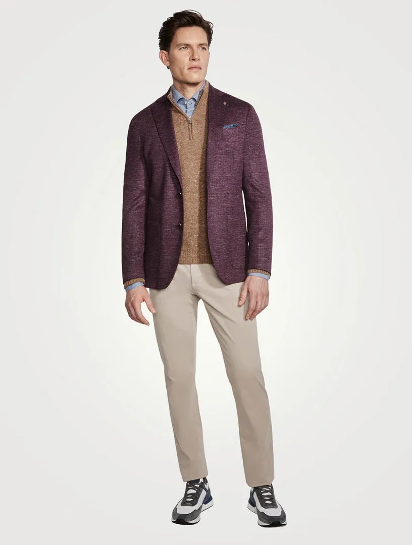 Cranberry Comfortwear Knit Hartford Contemporary Fit Unconstructed Sport Coat - Jack Victor
