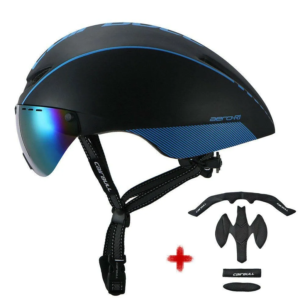 Cycling Helmet Adult MTB Road Bike Safety Helmet Lightweight Sports Protective Equipment with Detachable Goggle Extra Lining