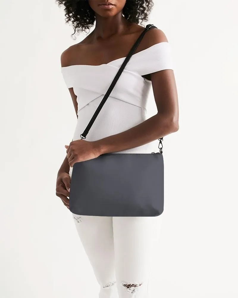 Dark Blue Gray Zip Pouch | Dark Pale Blue Gray | C10M10Y0K80