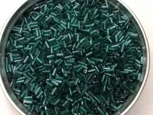 Dark Green Transparent Pipe Glass Seed Beads- 4.5 mm