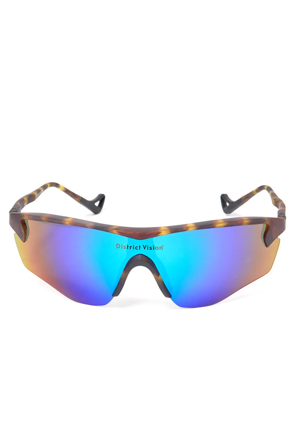 District Vision Junya Racer Sunglasses - Tortoise / D  Blue Mirror
