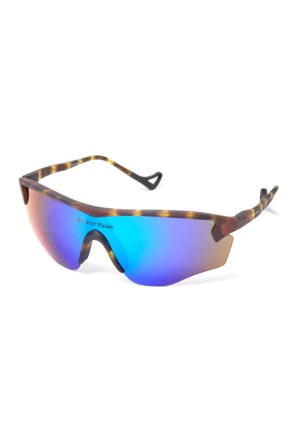 District Vision Junya Racer Sunglasses - Tortoise / D  Blue Mirror