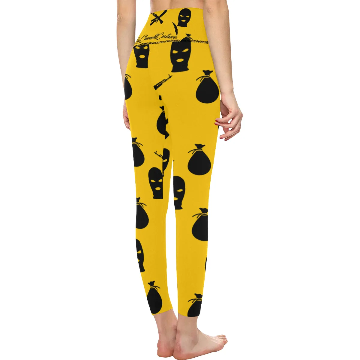 DRILLIN YLW All Over Print High-Waisted Leggings