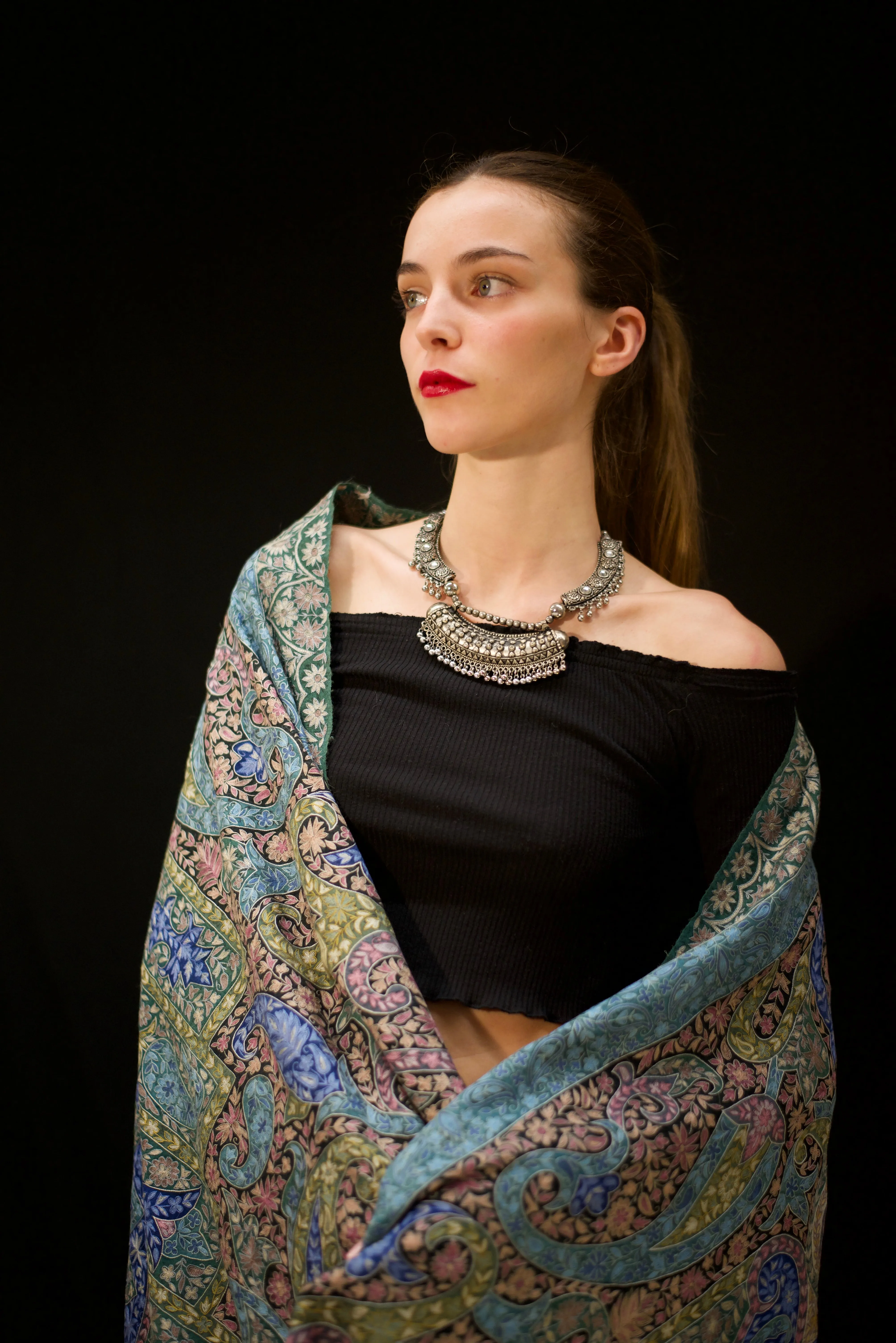 Kalamkari Pashmina - REGINA 209x102 cm