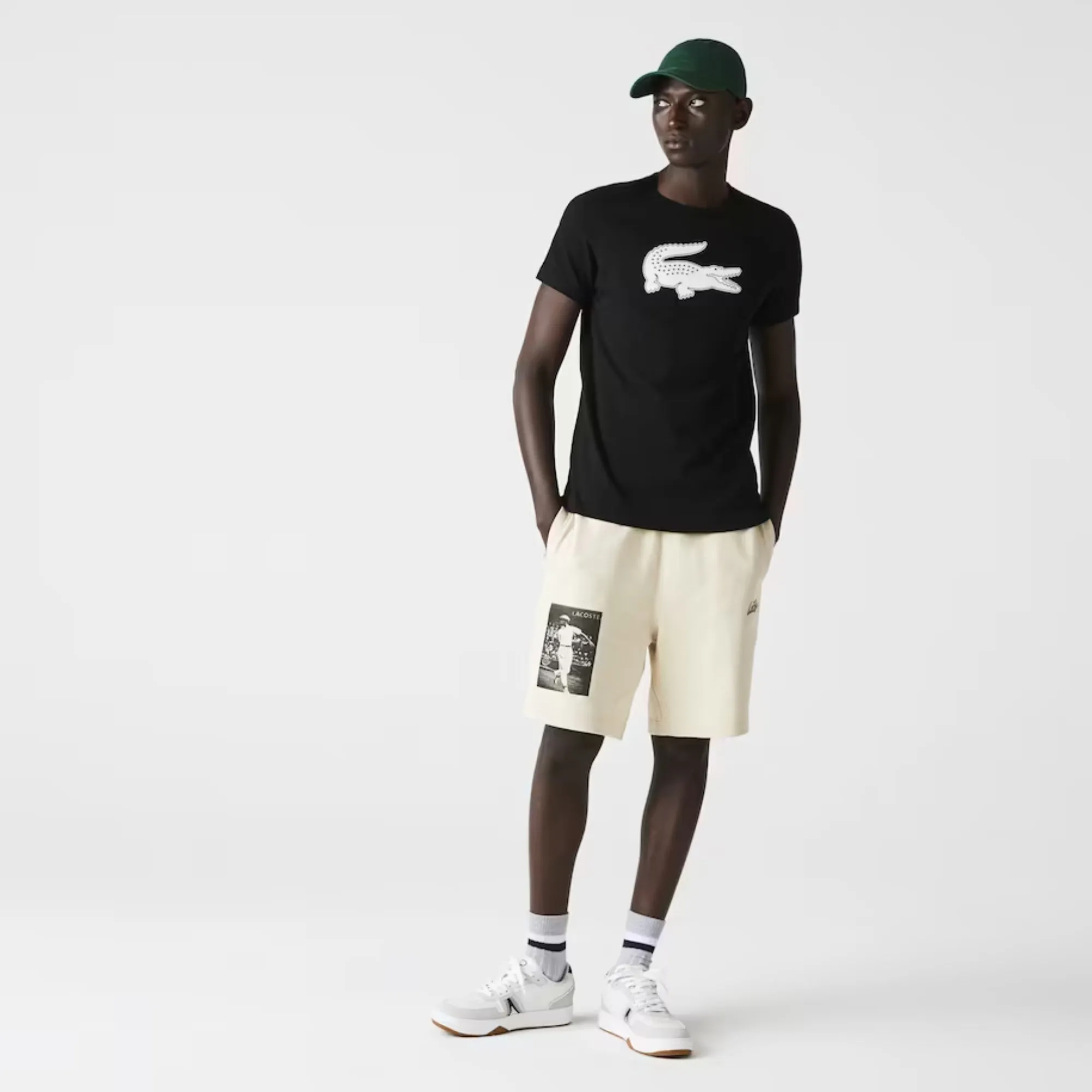 Lacoste Men'S Sport 3D Print Crocodile Breathable Jersey T-Shirt - Navy Blue/Wasp