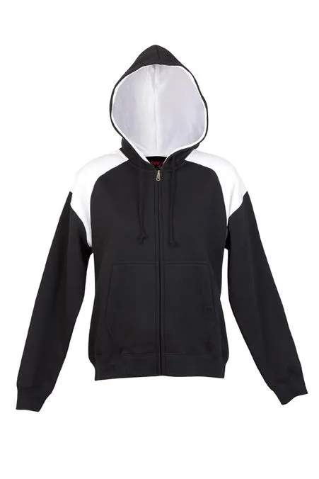 Ladies/Juniors Shoulder Contrast ZIP Hoodie - FZ33UN