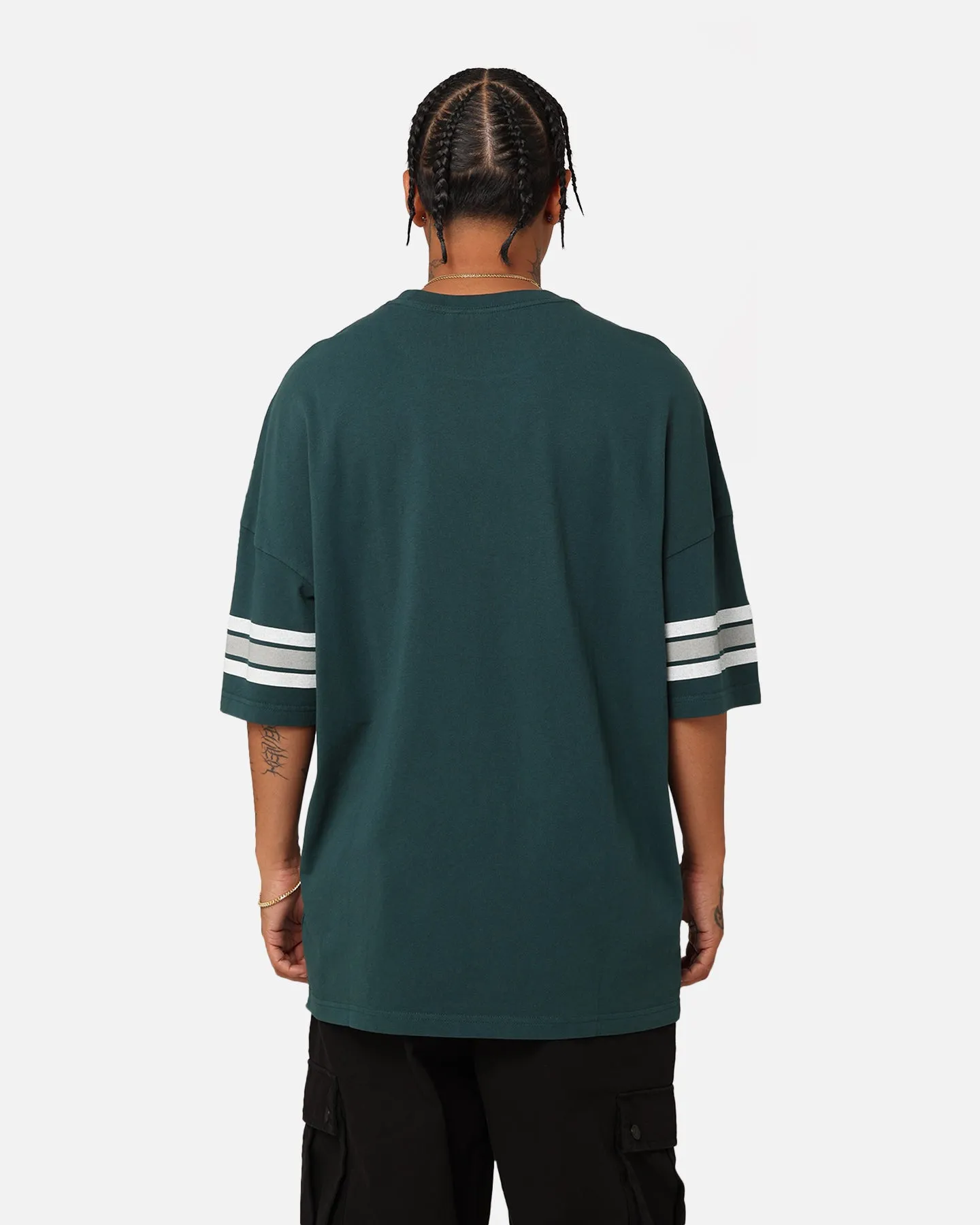 Majestic Athletic Philadelphia Eagles Vintage Sport Striped Sleeve T-Shirt Faded Teal