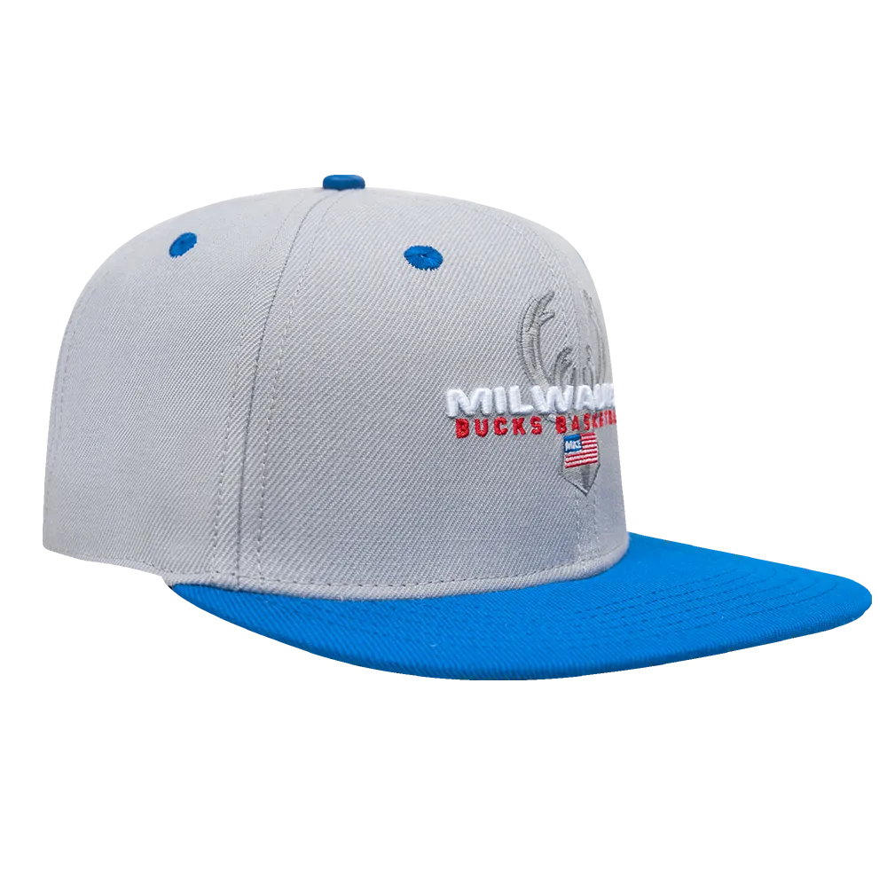 NBA MILWAUKEE BUCKS SPORT 2 TONE SNAPBACK HAT (GRAY/DODGER BLUE)