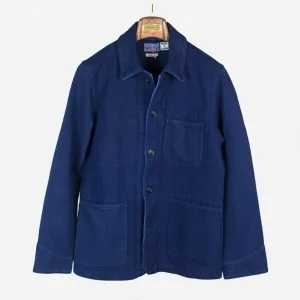 Pure indigo dyed "sashiko" coverall jacket