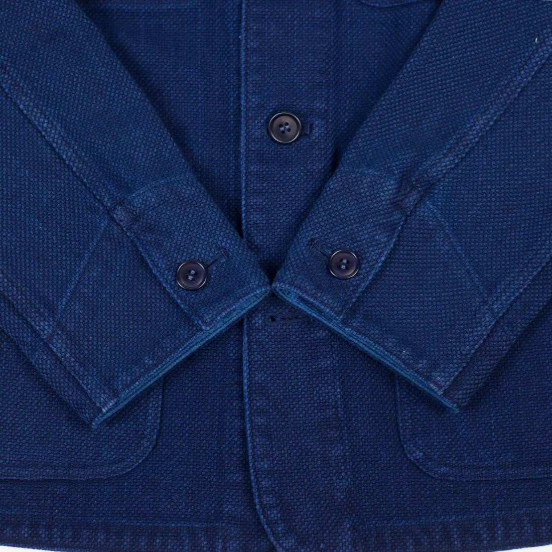 Pure indigo dyed "sashiko" coverall jacket