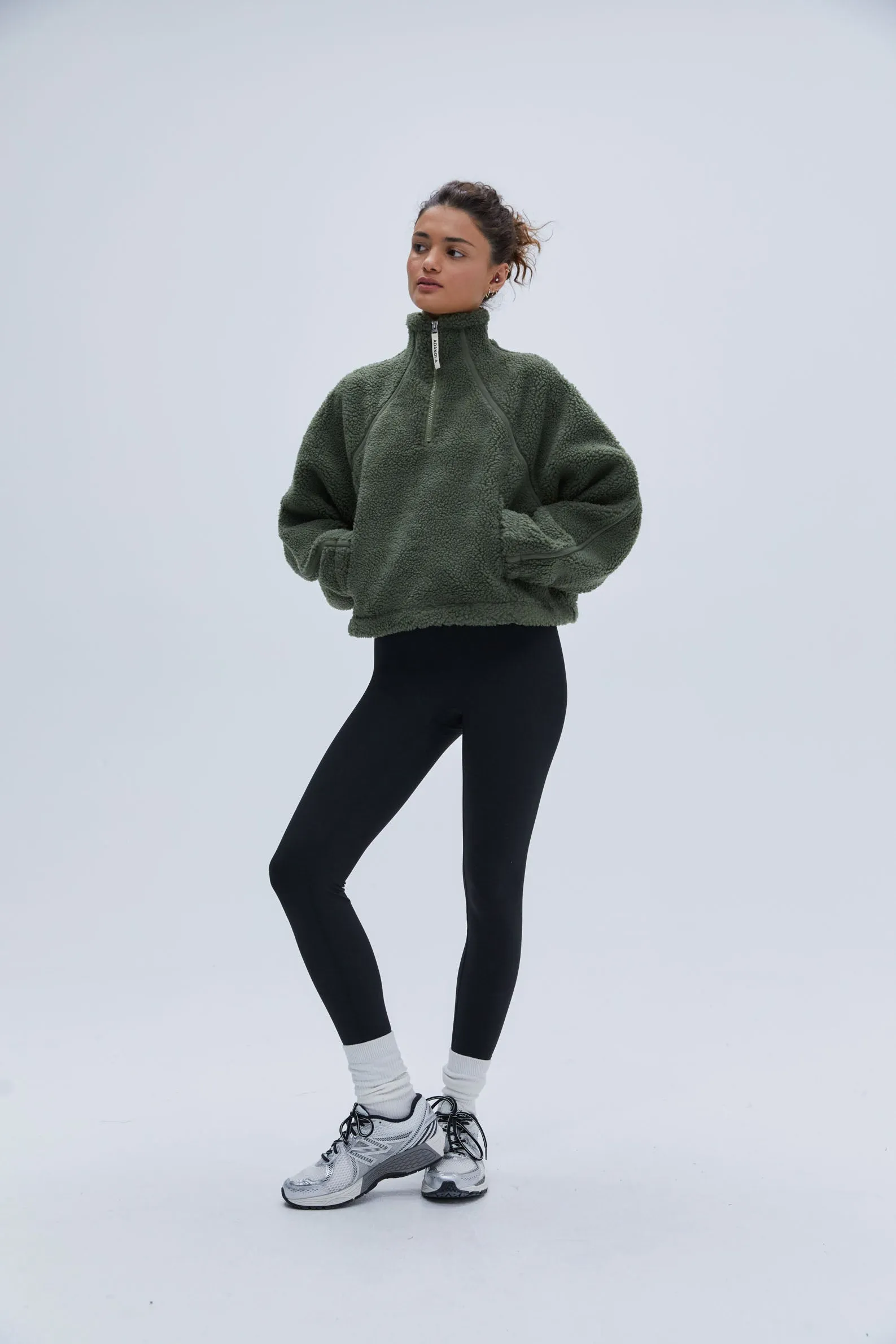 Quarter Zip Fleece - Khaki Green