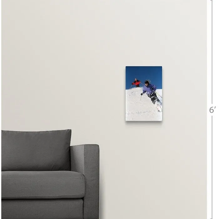"Couple downhill skiing" Canvas Wall Art