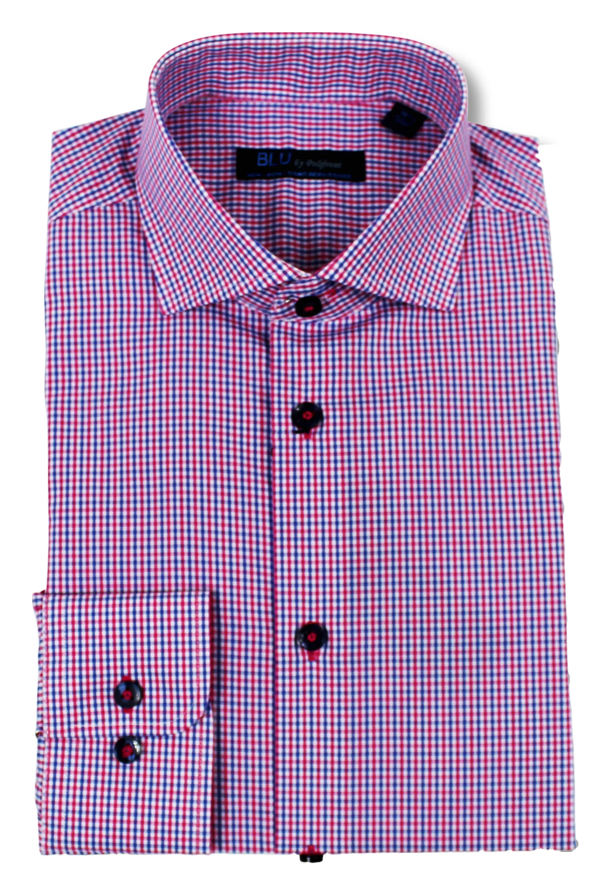 Red Micro Check • Dress Shirt • Slim Fit • Non-Iron