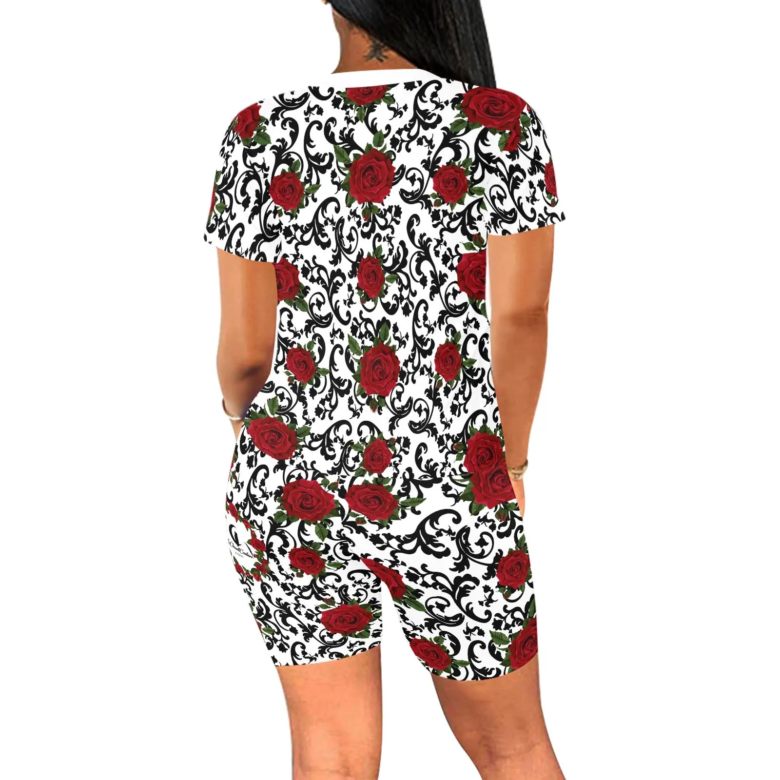 RED ROSES Women's Short Yoga Set