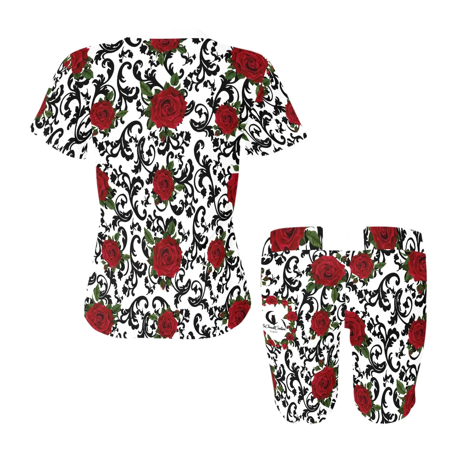 RED ROSES Women's Short Yoga Set