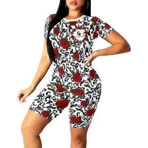 RED ROSES Women's Short Yoga Set