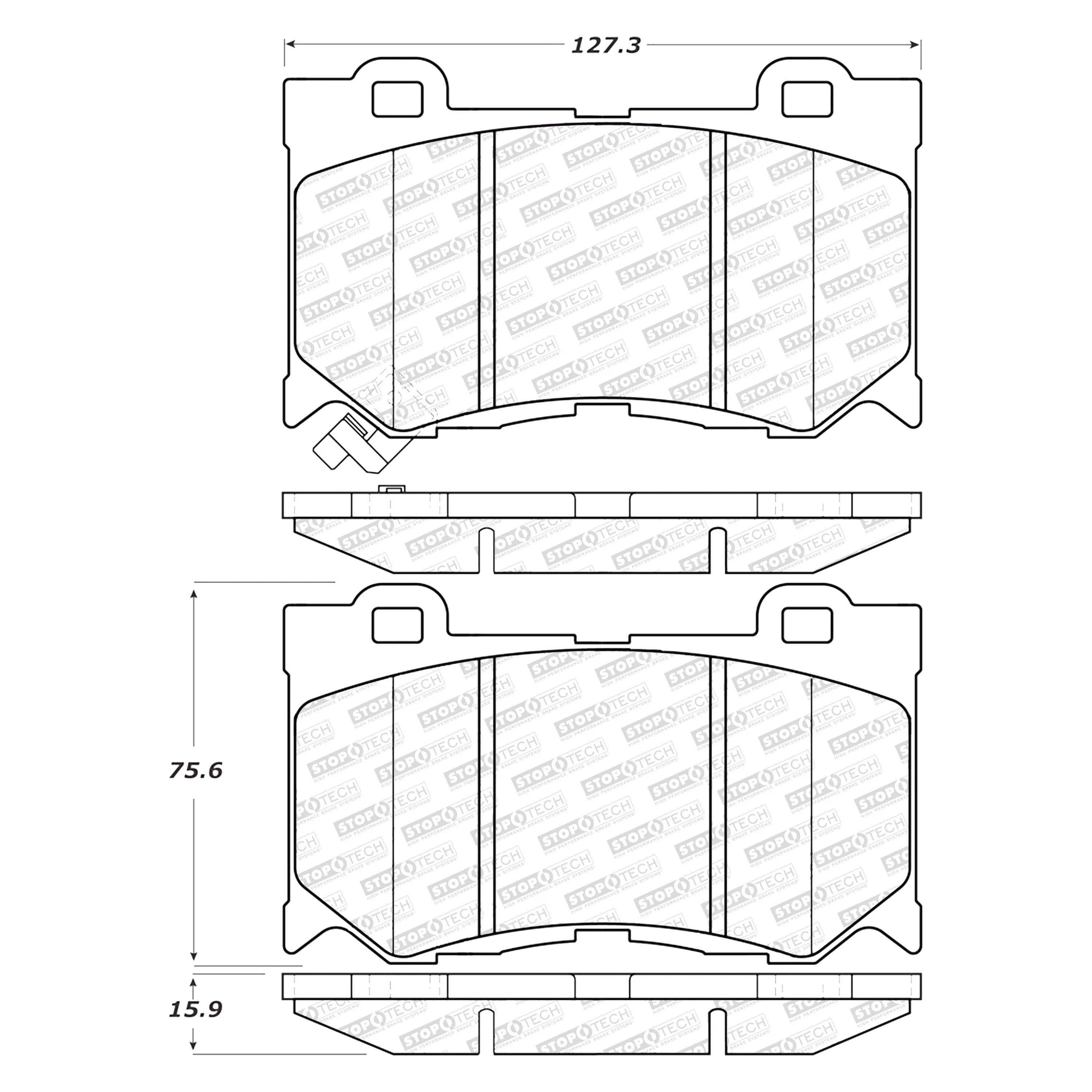 StopTech Street Select Brake Pads Infiniti Q50 / Q60  (14-20) ([w/ Hardware] Front or Rear