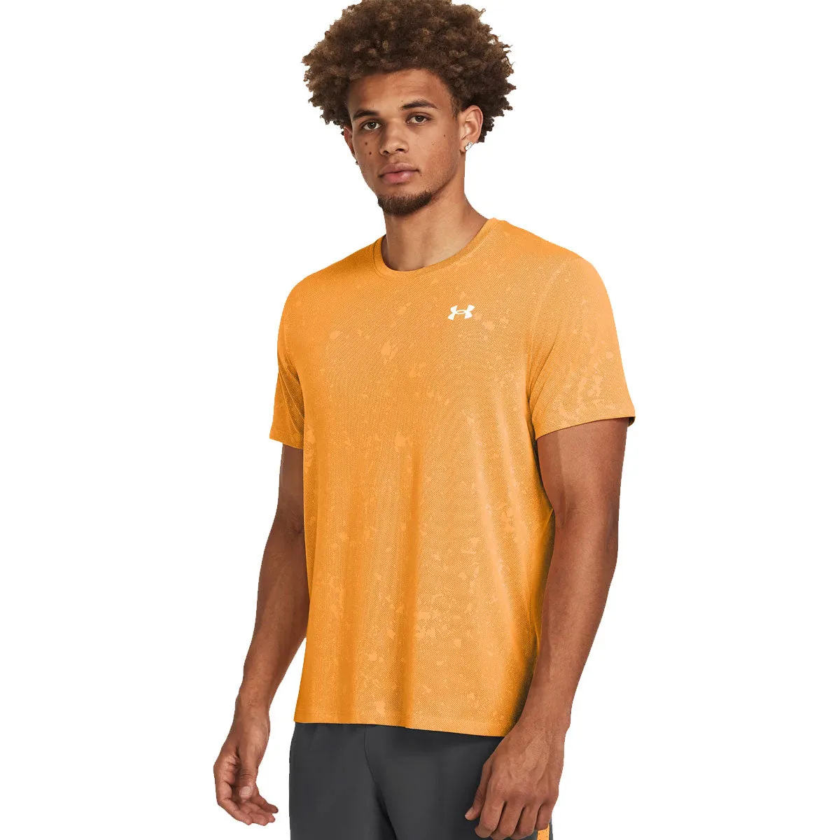 Under Armour Streaker Splatter Short Sleeve Tee - Mens - Nova Orange/Reflective