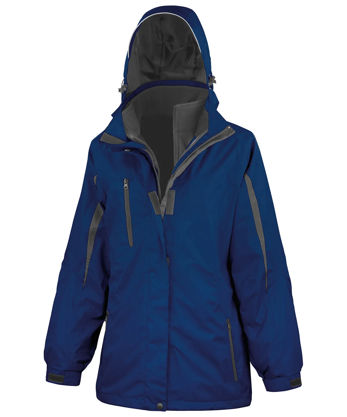 Womens 3-in-1 journey jacket with softshell inner | Navy/Black